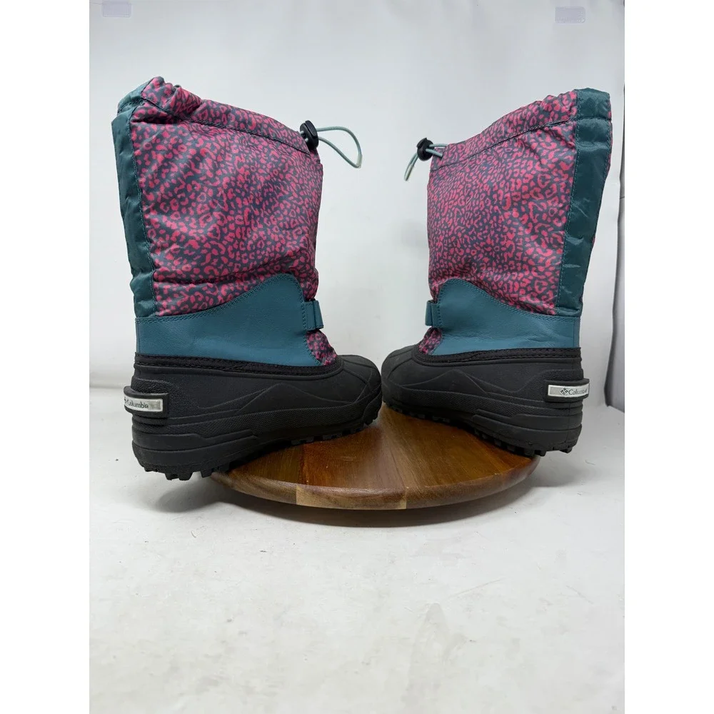 Columbia Youth Waterproof 400g Insulated Snow Winter Boots Pink Leopard Size 6‎